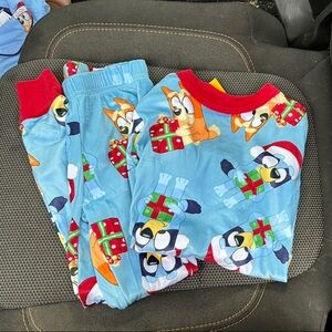 Lucy Bluey Kids Pajama Set with Red Accents